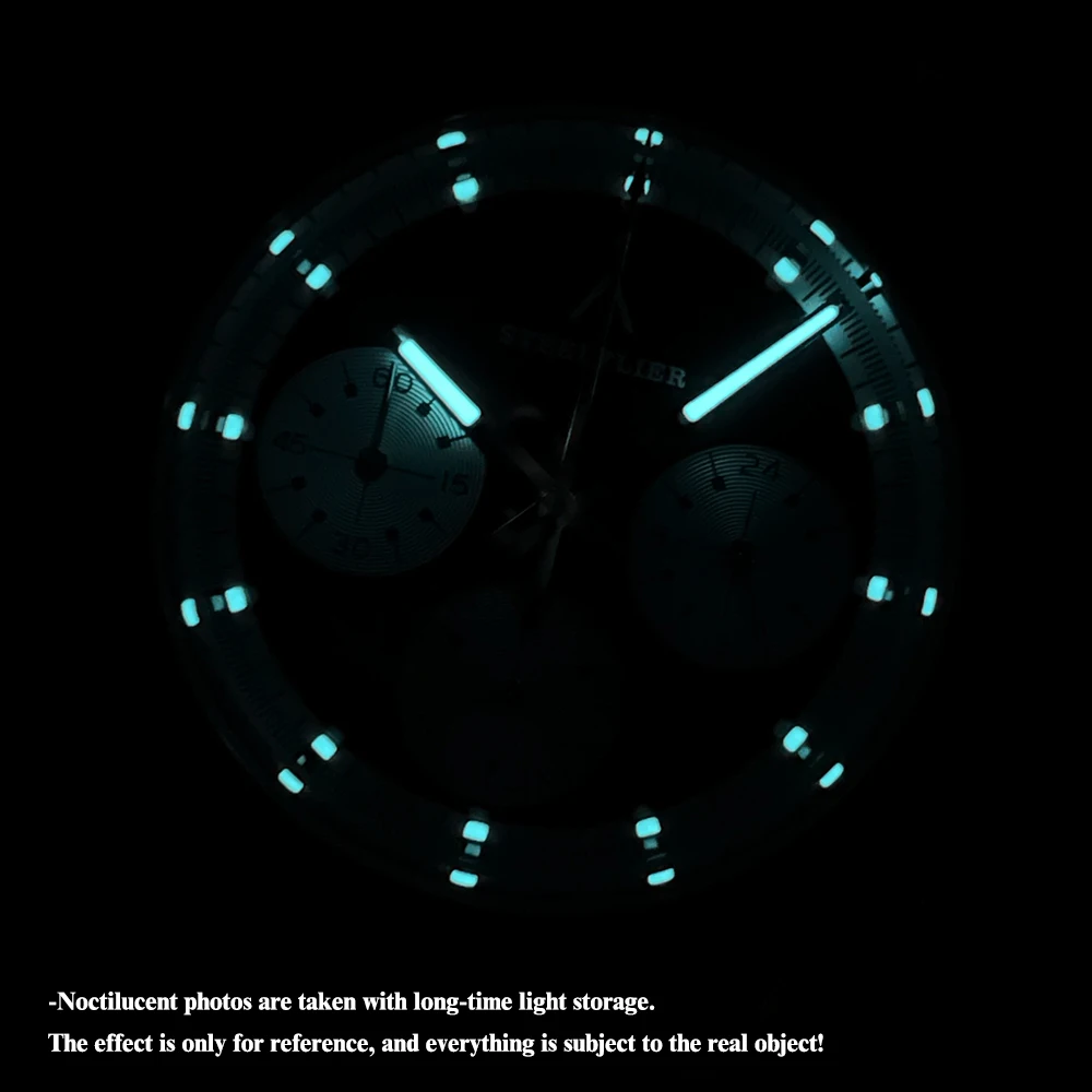 STEELFLIER 공식 SF733 럭셔리 쿼츠 손목시계, VK63 무브먼트, BGW9 발광 200M 방수 시계, 신상