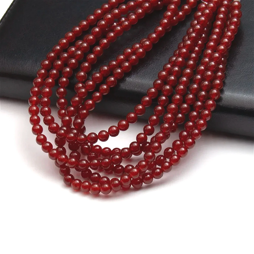 الطبيعية العقيق الأحمر الخرز ستراند 4/6/8/10/12 مللي متر السلس شكل دائري DIY بها بنفسك صنع قلادة أساور أقراط اكسسوارات جودة عالية #4