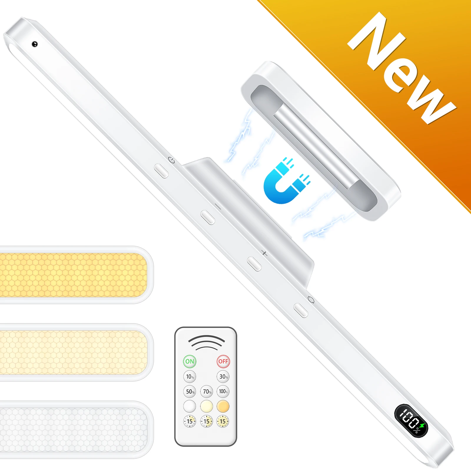 NONE WILLED 5 W dimmbare Spiegelleuchten, 3 Farben, verstellbares Make-up-Licht mit 120 LEDs, 2500 mAh, wiederaufladbare LED-Leuchten unter dem Schrank 6