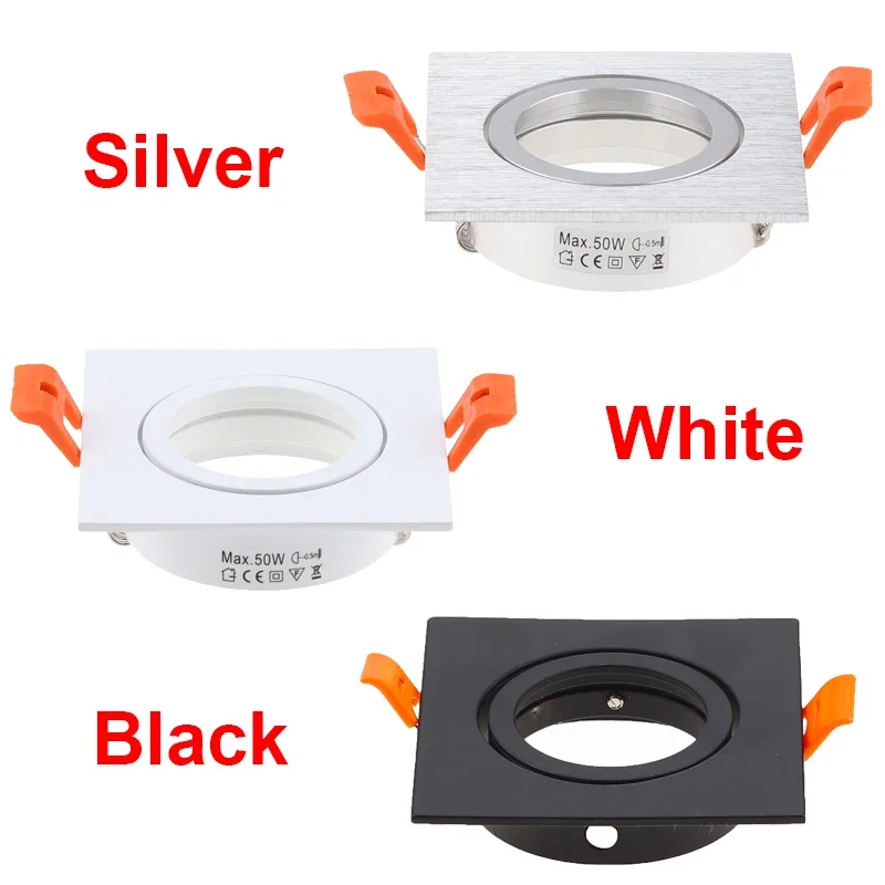 High Quality Adjustable Aluminum LED Recessed Downlight Housing Frame Cut-out 65mm GU10 MR16 LED Ceiling Spotlight Fixture