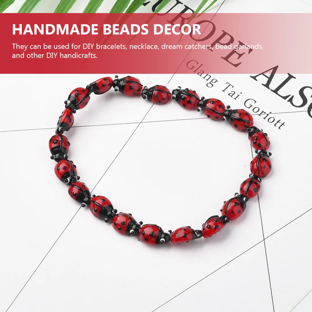 

50 шт. стильные стеклянные бусины «Божья коровка» «сделай сам» для ювелирных изделий, браслеты ручной работы, ожерелья, ремесла, декор, ювелирные бусины