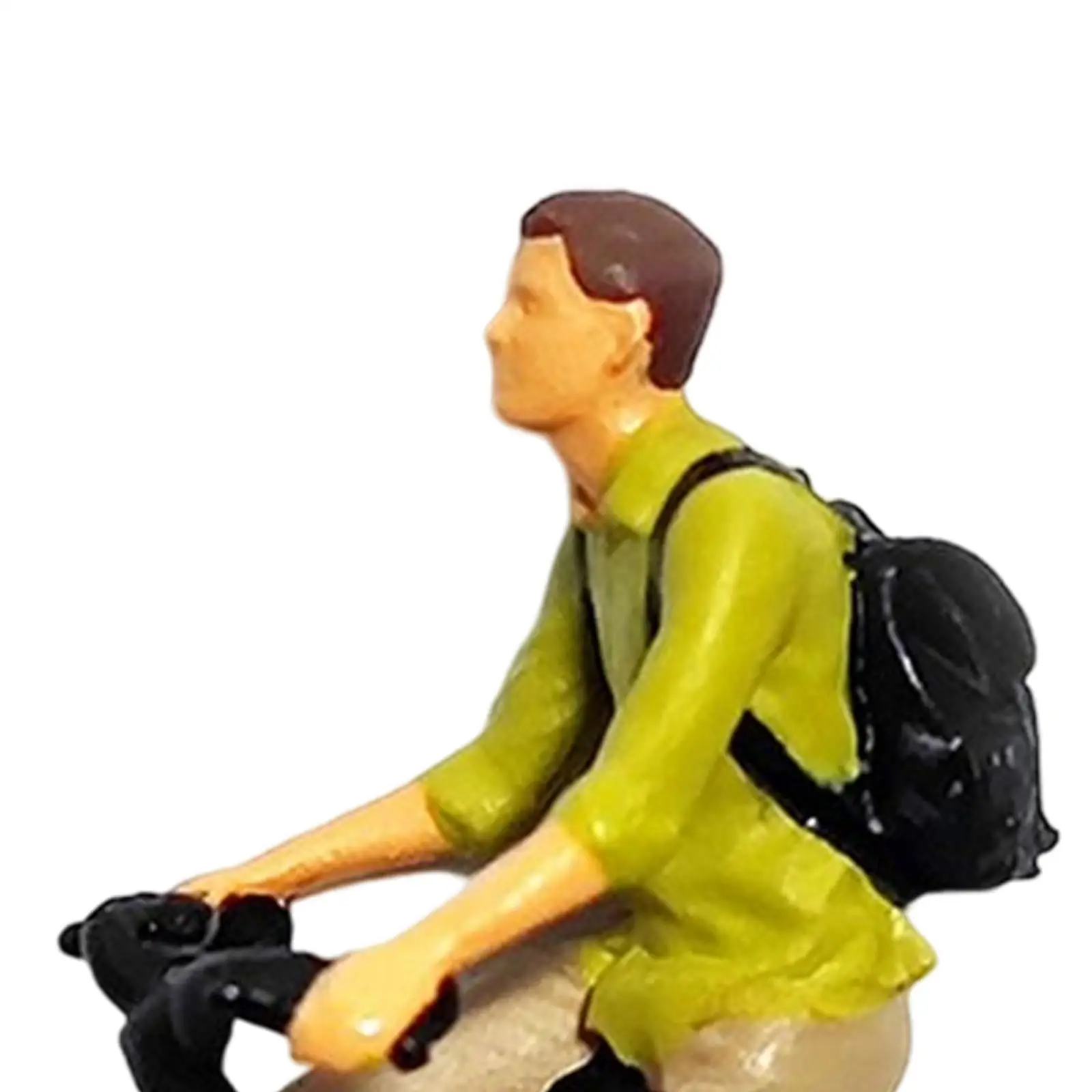 1/87 Scale Cyclist Figurine Tiny People Miniature People Model for Layout