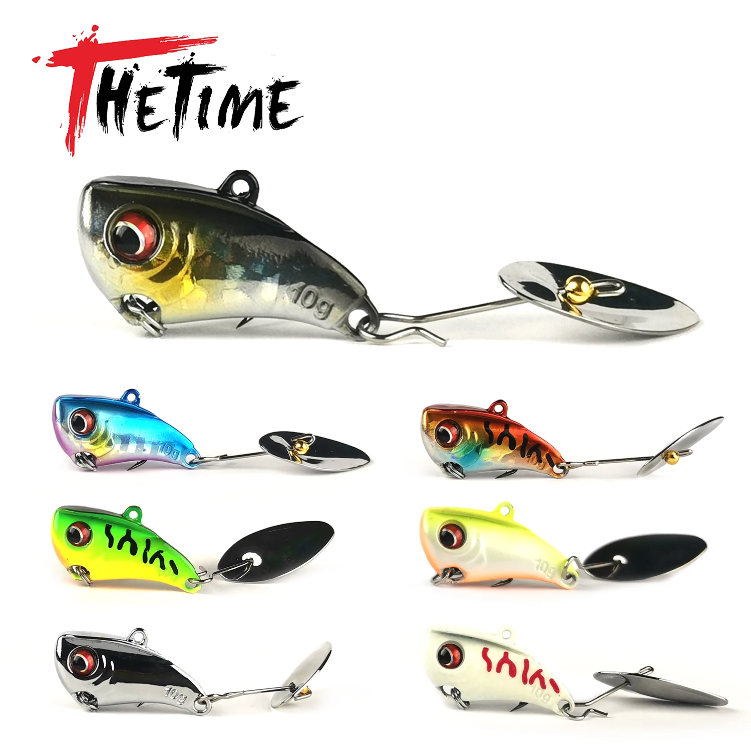 THETIME-señuelo giratorio de Metal para pesca de lubina, cebo Artificial con cuchara giratoria, Crankbait, plantilla vibratoria, JINLIN, VIB,