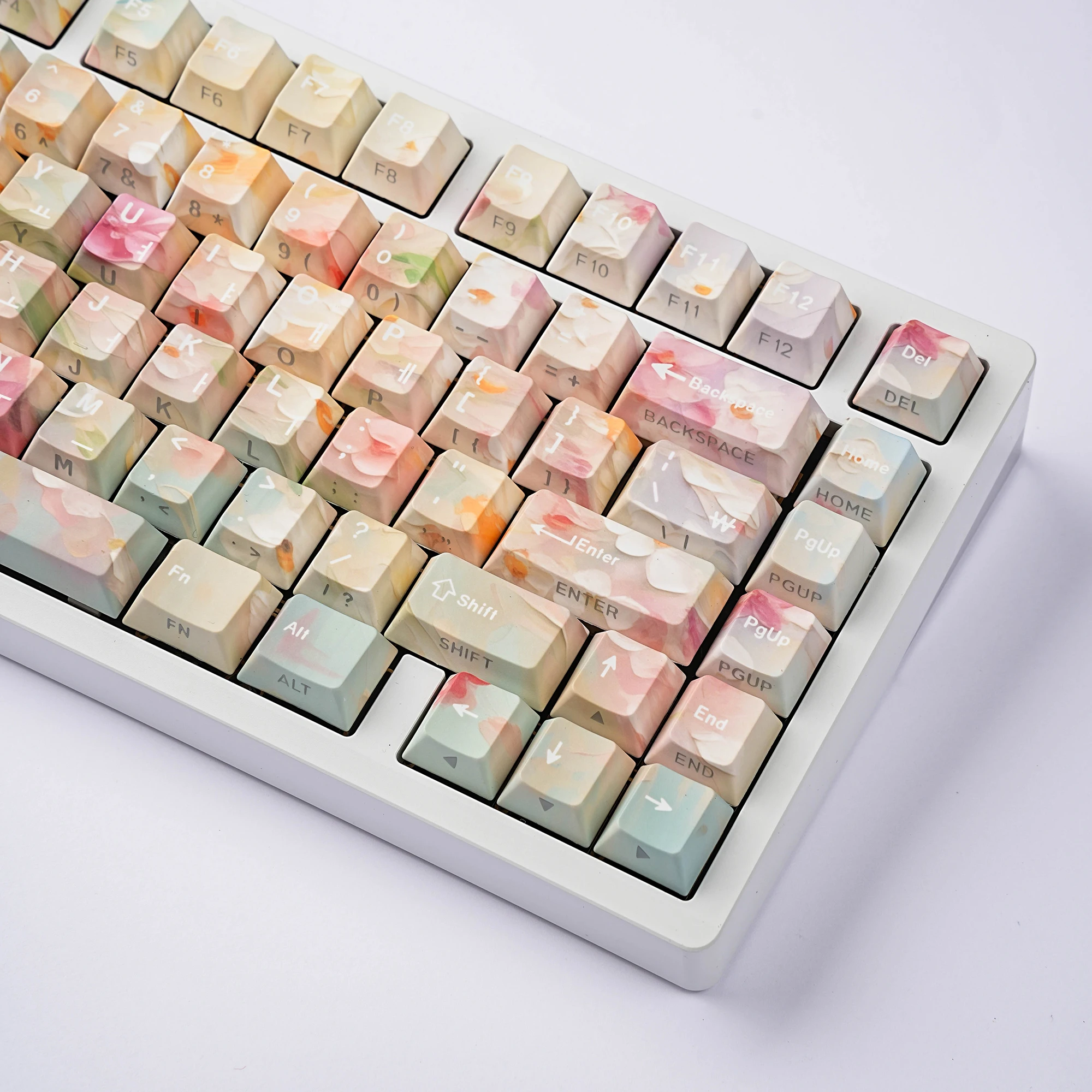 Mechanical Keyboard Keycaps Cherry Profile Dye-Sub  PBT German Russian Spanish Korean Japanese French 131 Keys ISO Layout