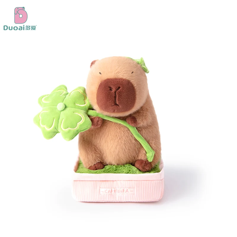 Kawaii Potted Plant Capybara Plush Stuffed Comfort Toy Simulation Animal Doll Soft Children's Toy Birthday Gift Room Home Decor