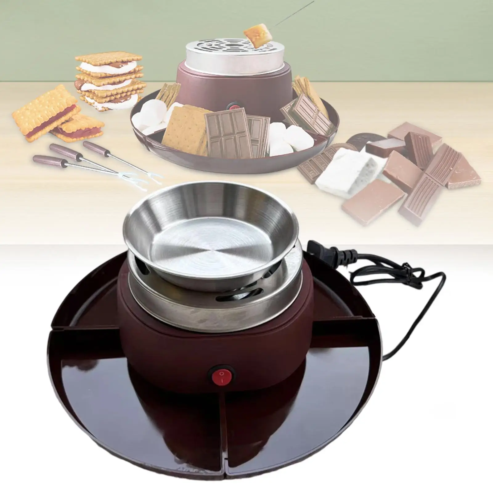 Smores Kit S'mores Maker Set Chocolate Melting Pot Housewarming Gifts Flameless Roaster for Family Christmas Wedding Birthday