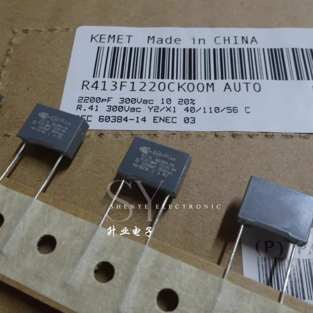 10PCS AV 0.0022uf/300VAC 2.2nf 2200pf 2n2 222 New 10mm Y2 Film Capacitor R413F1220CK00M AUTO