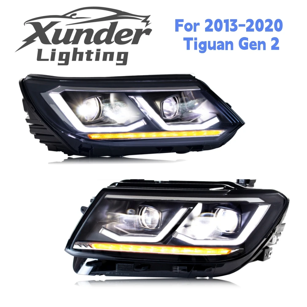 LED-Scheinwerfer für Volkswagen VW Tiguan Gen2 2013-2020 SUV Projektor DRL Sequentieller Blinker Frontleuchten-Baugruppe