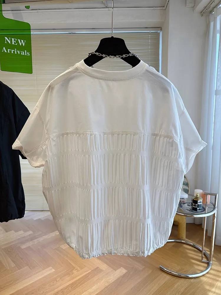 Camisetas informales holgadas de fiesta para niñas, camisetas cortas cómodas coreanas Vintage, Tops de Color sólido para mujer