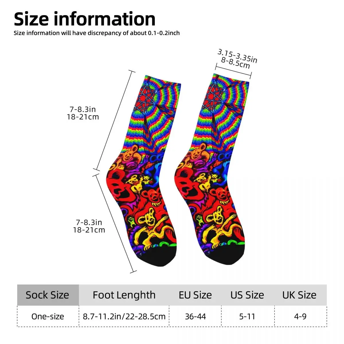 Bear Socks Gym 3D Print Boy Girls Mid-calf Sock