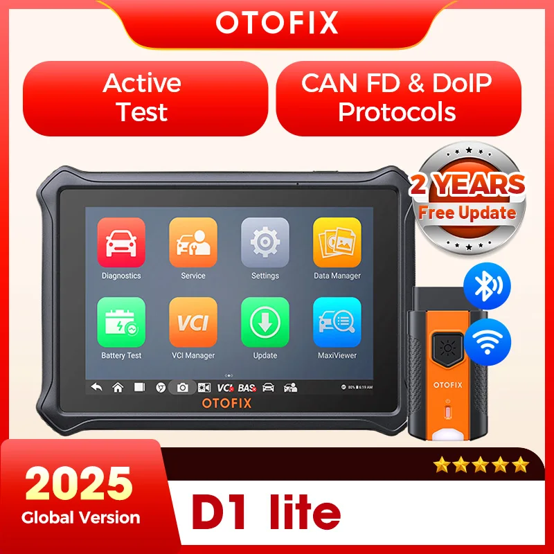OTOFIX D1 Lite Strumento diagnostico per auto Bluetooth Scanner OBD2 Strumento di scansione automobilistica bidirezionale 2 anni di aggiornamento gratuito Test attivo