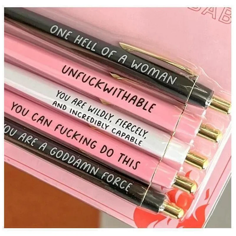 5 Piece Motivational Badass Pen Set As Shown Office Gifts Funny Daily Ballpoint Pens