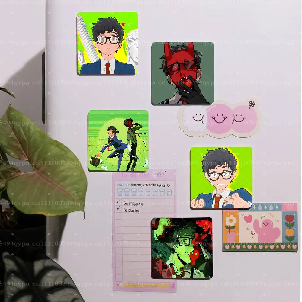 Y-Yuppie Psycho Horror Square Fridge Magnet Custom Photo Magnetic Sticker for Refrigerator Home Kitchen, Souvenir Gift