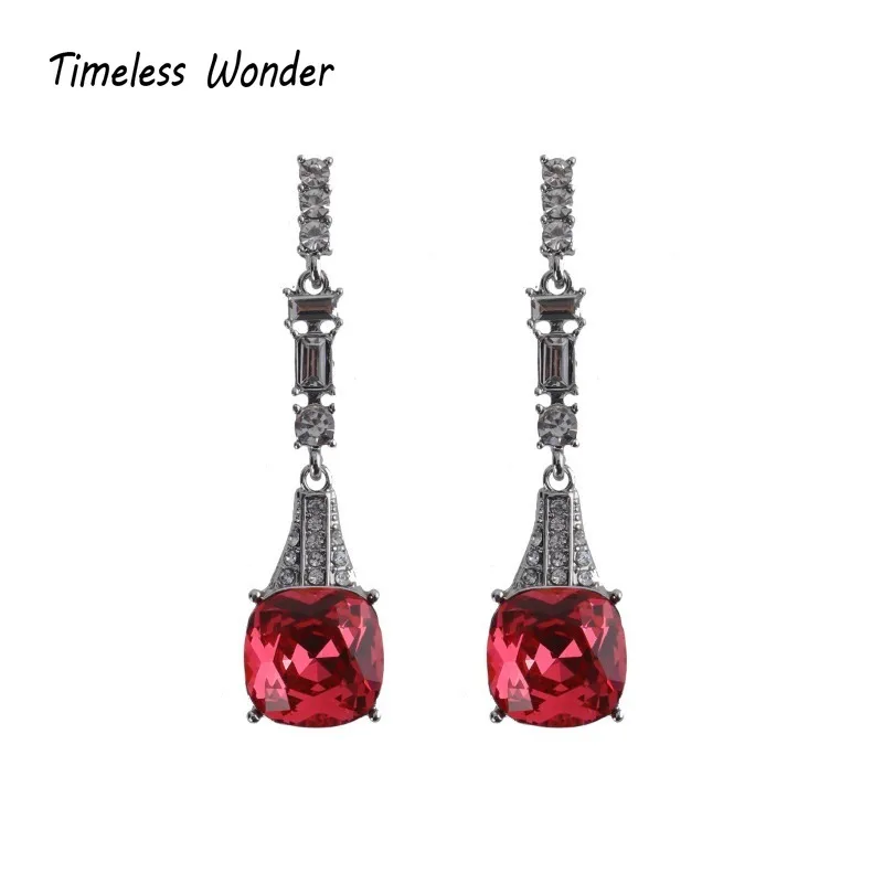 Timeless Wonder Fancy Zircon Geo Stud Earrings for Women Designer Jewelry Punk Luxury Sweet Rare Top Mix Cute 1337