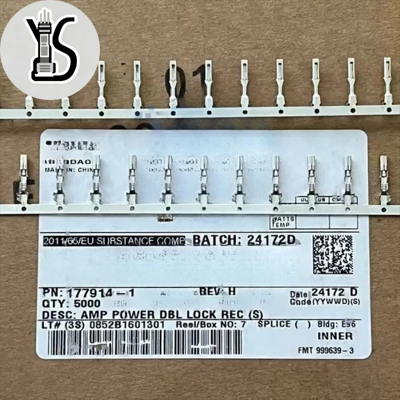 200PCS Original Genuine Waterproof connector 177914-1 terminal Automobile 26 – 22 AWG Wire Size .14 – .34 mm² Wire Size For Car