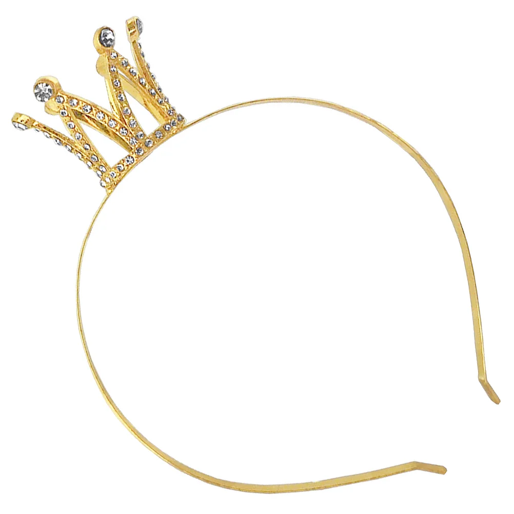 ゴールデンクラウンヘッドバンド キュートなヘアアクセサリー 女の子用 パーティーの記念品 装飾写真小道具 ユニークなデザイン クラウンデザインヘッドバンド