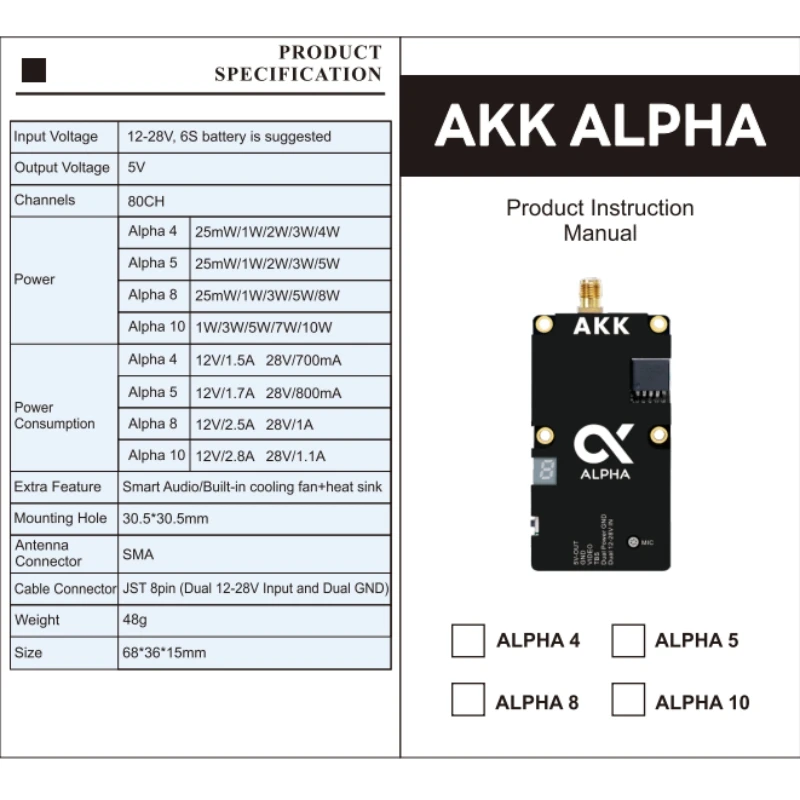 Alpha10 10W 5.8GHz 80CH