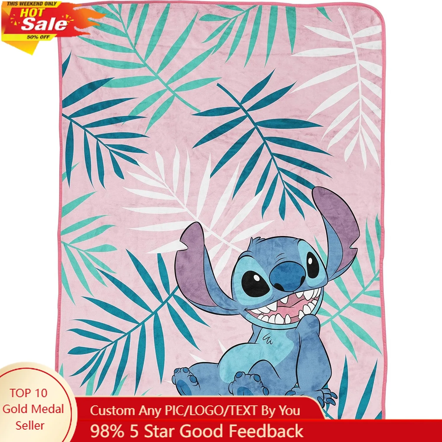 

Stitch Blankets Disney Cartoon Plush Blanket Super Soft Indoor Decoration Adult Child Holiday Party Gifts Warm Quilt
