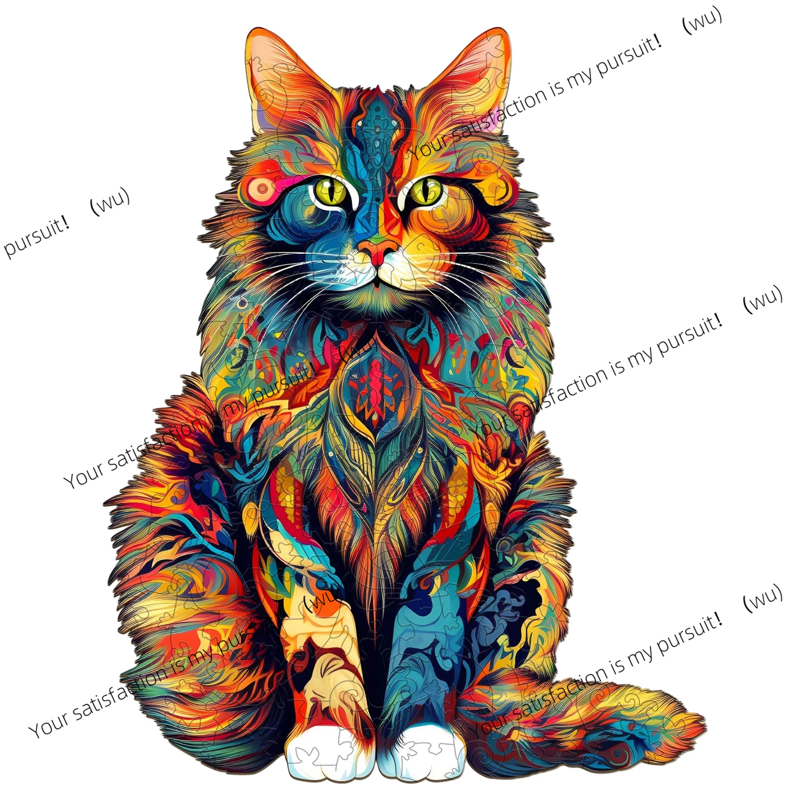 Animal Shape Wooden Puzzle Unique cat shape puzzle, educational toy