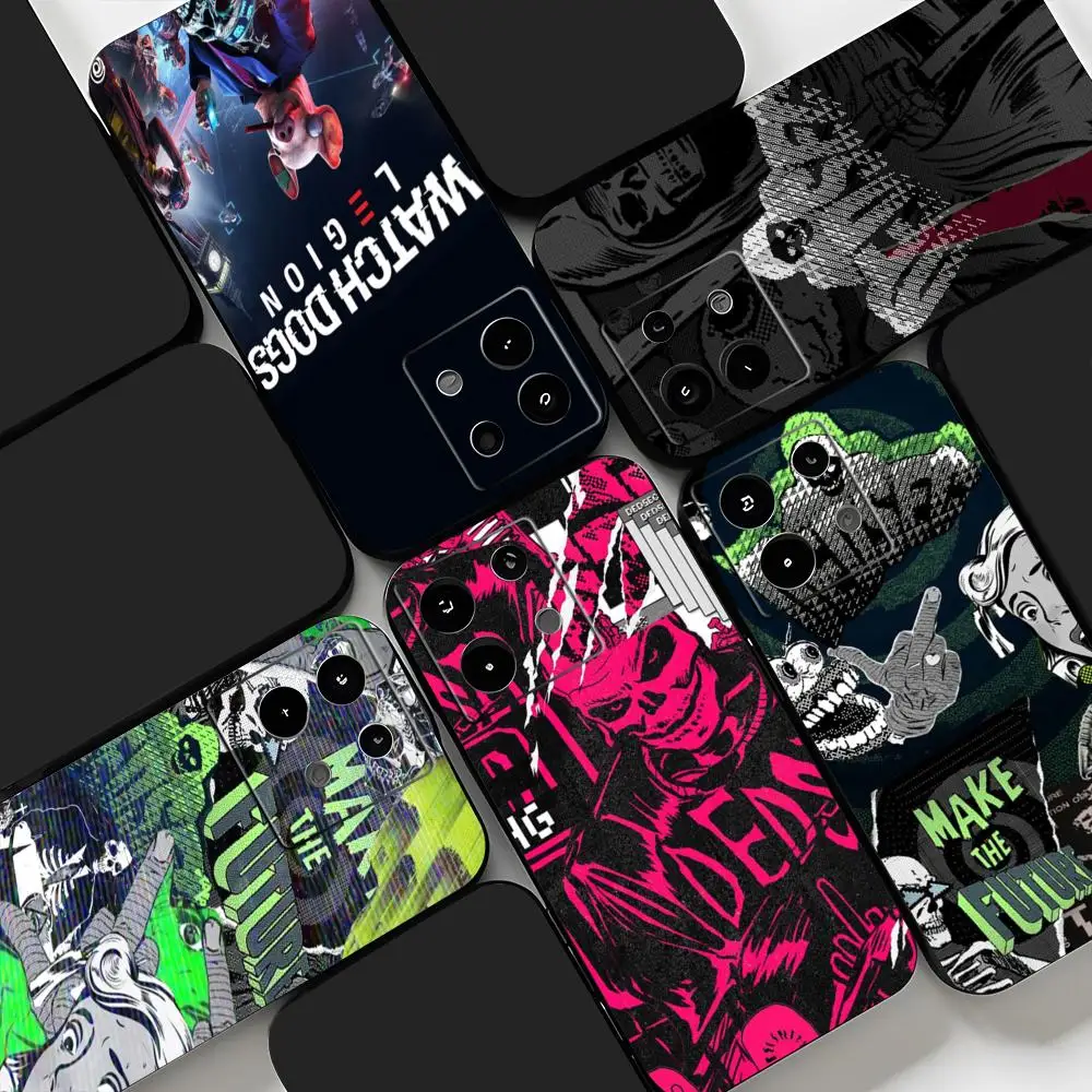 HOT games Watch Dogs 2 Dedsec Phone Case For Redmi Note 14 13 12 11 Pro Plus S 5G 14C A3 Soft Black Phone Cover