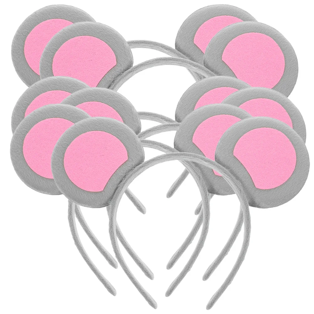 

6pcs Mouse Ears Headband Cartoon Hair Accessories Girls Womens Funny Fabric Ear Headbands Party Hairstyle