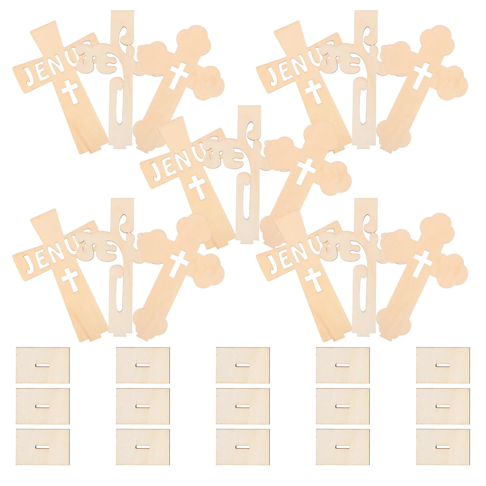 

15Pcs Wood Cross Hanging Ornaments Handmade Cross Shaped Wood Cutouts for Crafts Baptism Centerpieces Religious Wall Desk Decor