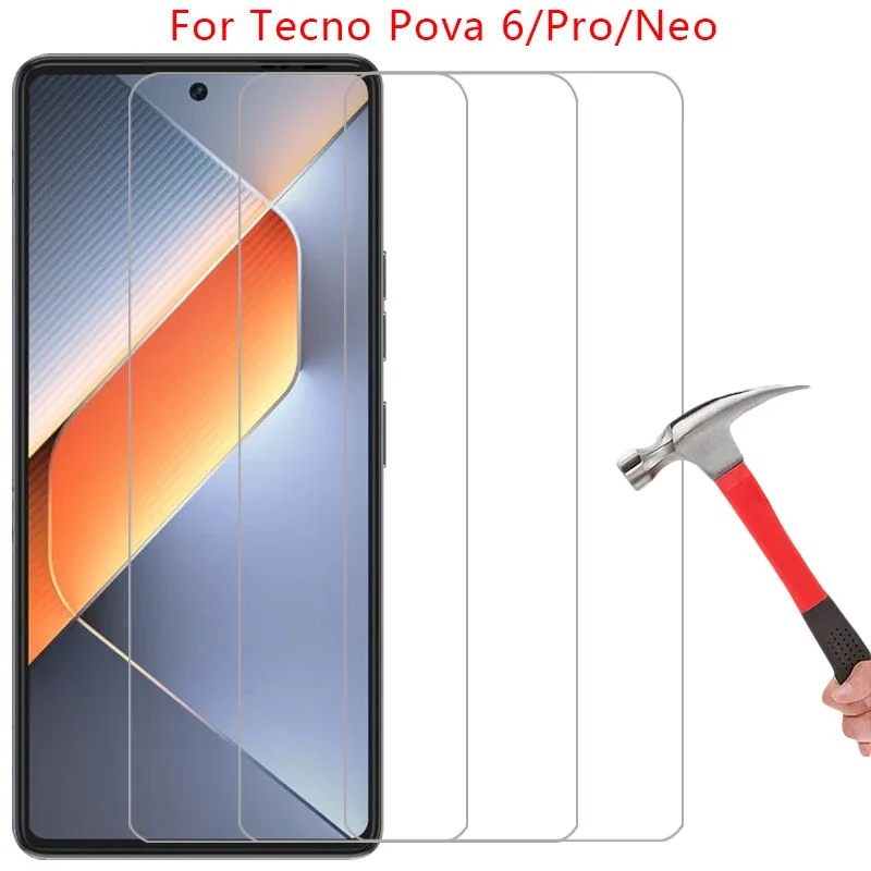 screen protector for tecno pova 6 pro neo protective tempered glass on techno pova6 6pro 6neo 5g phone film glas 9h tehno texno