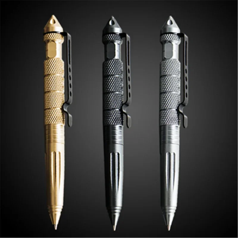 High Quality Metal Color Tactical Defense Ballpoint Pens for Students and Office Use