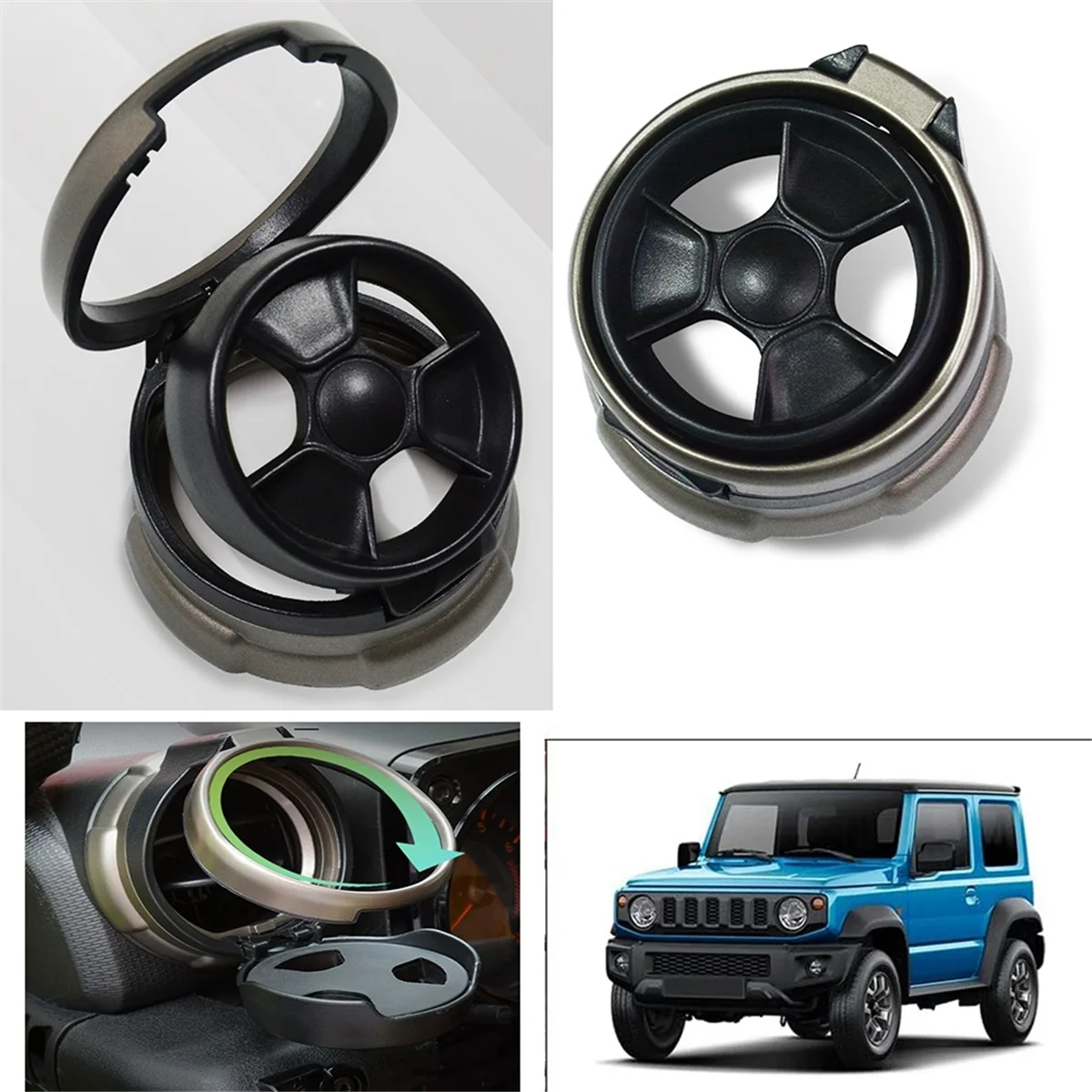 BAAA-حامل مشروبات السيارات متعددة الوظائف حامل أكواب قابل للطي لسوزوكي جيمي JB64/JB74 2018-2023