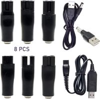 Universal 8 PCS Power Cord 5V Replacement Charger USB Adapter Suitable for All Kinds of Electric Hair Clippers