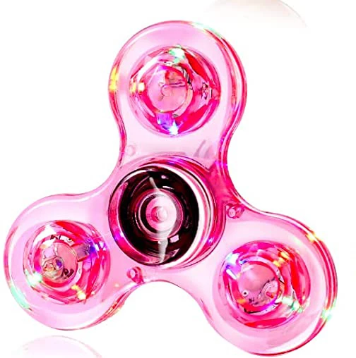 Kristall leuchtendes LED-Licht Fidget Spinner Hand Top Spinner Glow in Dark EDC Stress Relief Toys Kinetisches Gyroskop für Kinder