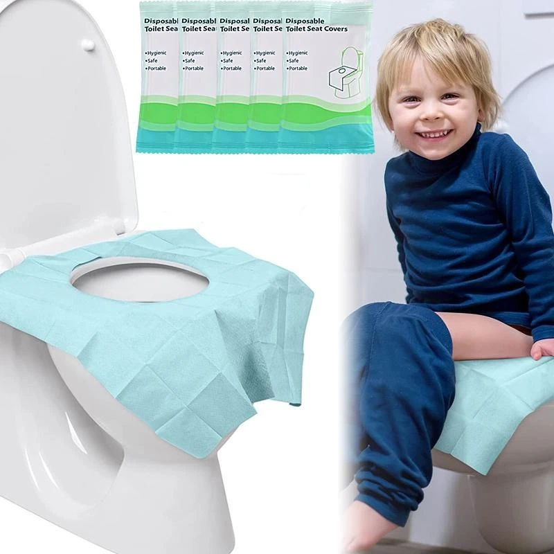 10pcs Toilet Seat Covers Disposable Waterproof Ideal for Kids and Adults Travel Bathroom Toilet Mat Large Individually Wrapped