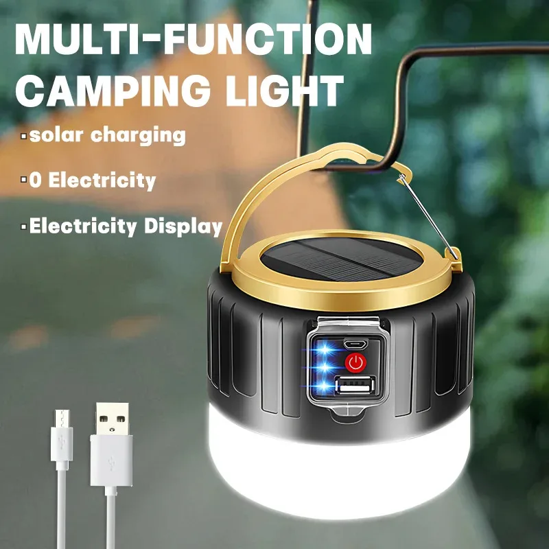 New Outdoor Portable Solar Tent Light Led Adjustable Camping Light Multi Functional Usb Charging Emergency Power Supply