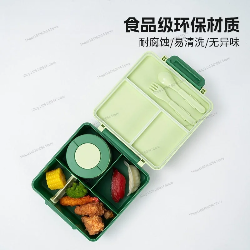 For The New Portable Portable Lunch Box, Student Lunch Box 4-grid Sealed Single Buckle Cute Big Box