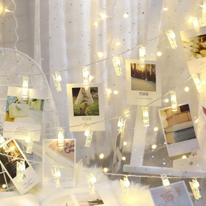 LED Clip String Light 10LEDs 20LEDs 40LEDs LED Lights to Hang Pictures Photo for Decoration Valentine's Day Gift Christmas Party