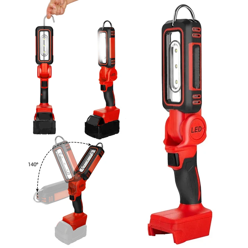 新しいハンドヘルドキャンプフラッドライトミルウォーキー-18v-リチウムイオンバッテリー-48-11-1820-1200lm-led-ワークライトフック付き折りたたみ懐中電灯