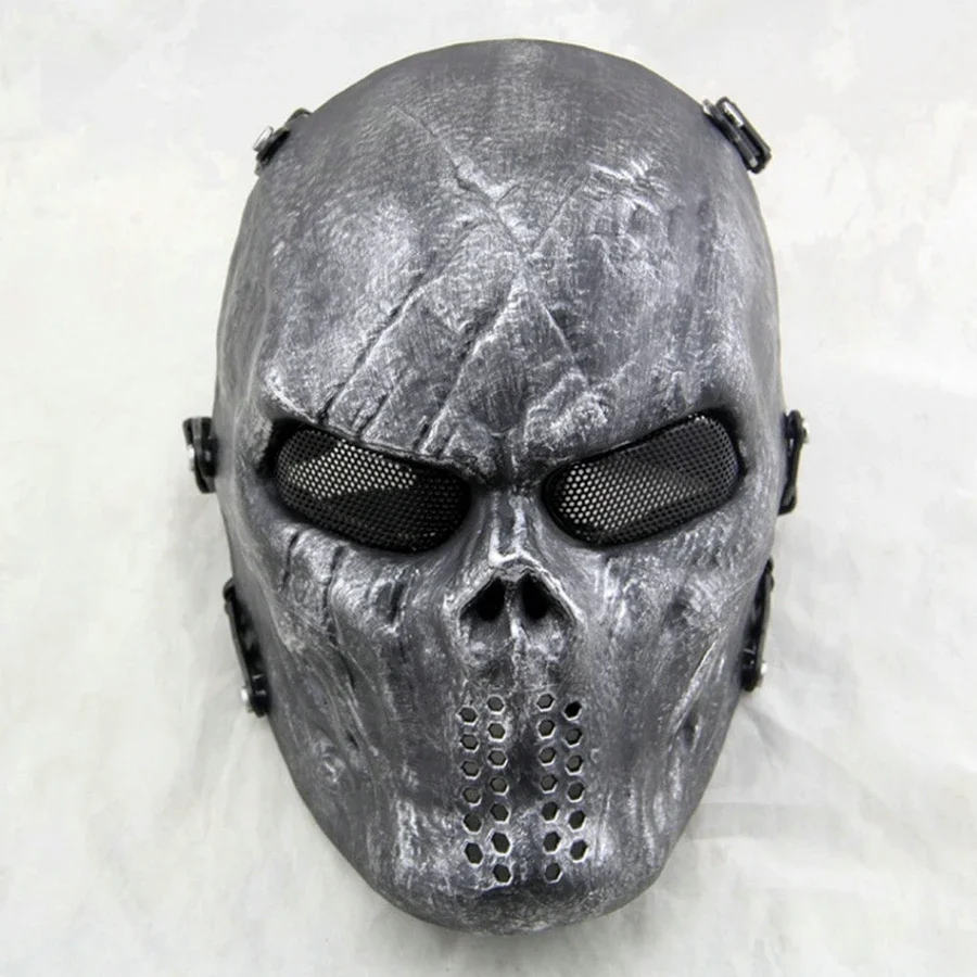 Airsoft Paintball Full Face Skull Skeleton CS Mask Tactical Military Halloween