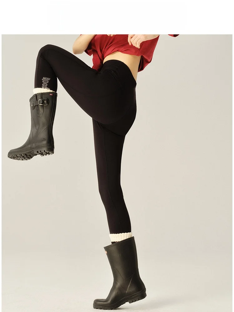 TeenieWeenie Bla High Elastic ark Skin Yoga Pants Women's Tight Fitting Long Bot Commute Sle l Waist Straight...