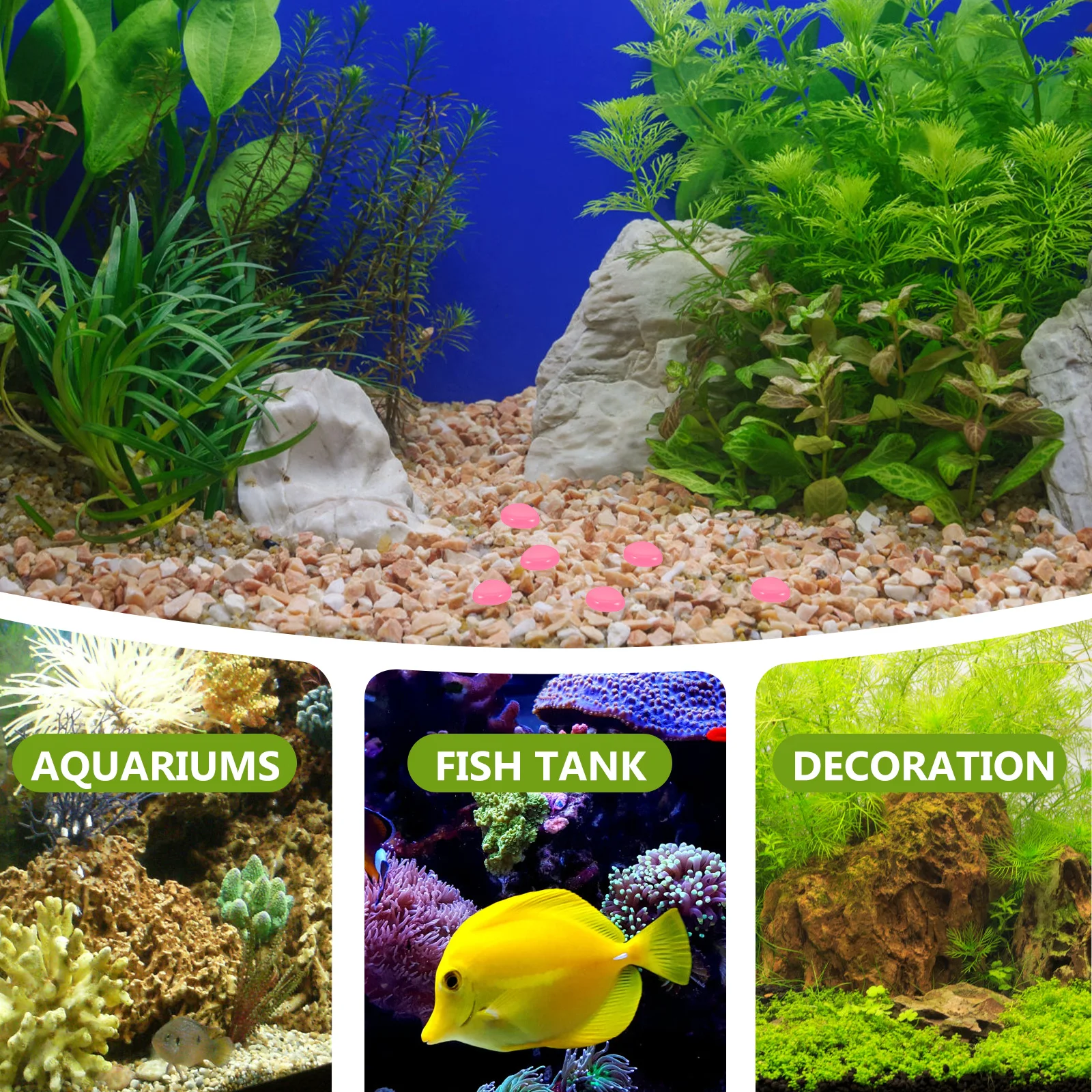 

100pcs Glow In The Dark Aquarium Stones Luminous Gravel For Fish Tank Turtle Pond Water Garden Decoration Rocks
