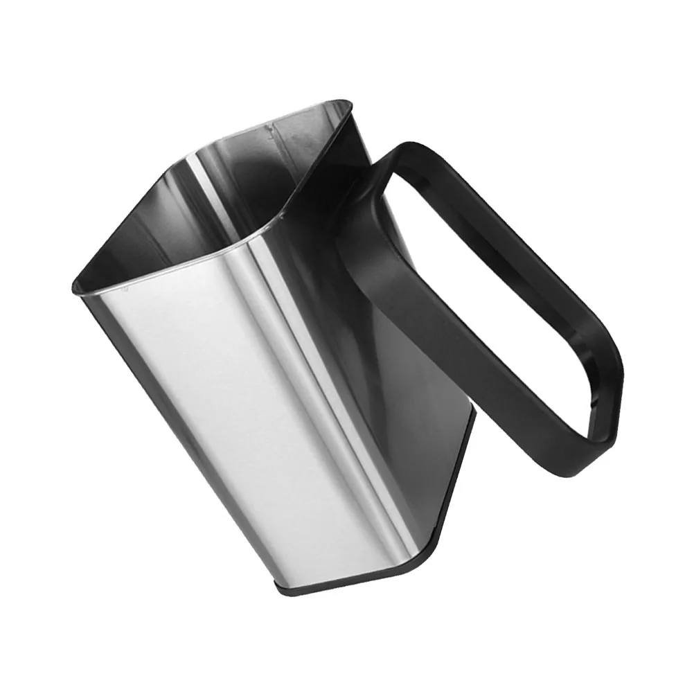 

Stainless Steel Trash Can Large Wastebin Compost Bathroom Simple Black Garbage Wastebasket with Lid for Office Recycling