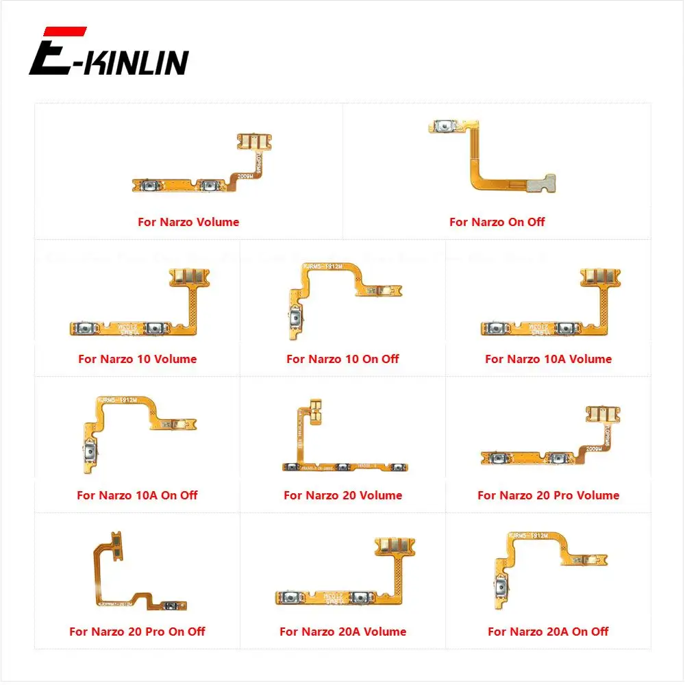 Power ON OFF Mute Switch Control Key Volume Button Flex Cable For OPPO Realme Narzo 10 10A 20A 20 Pro Replacement Parts