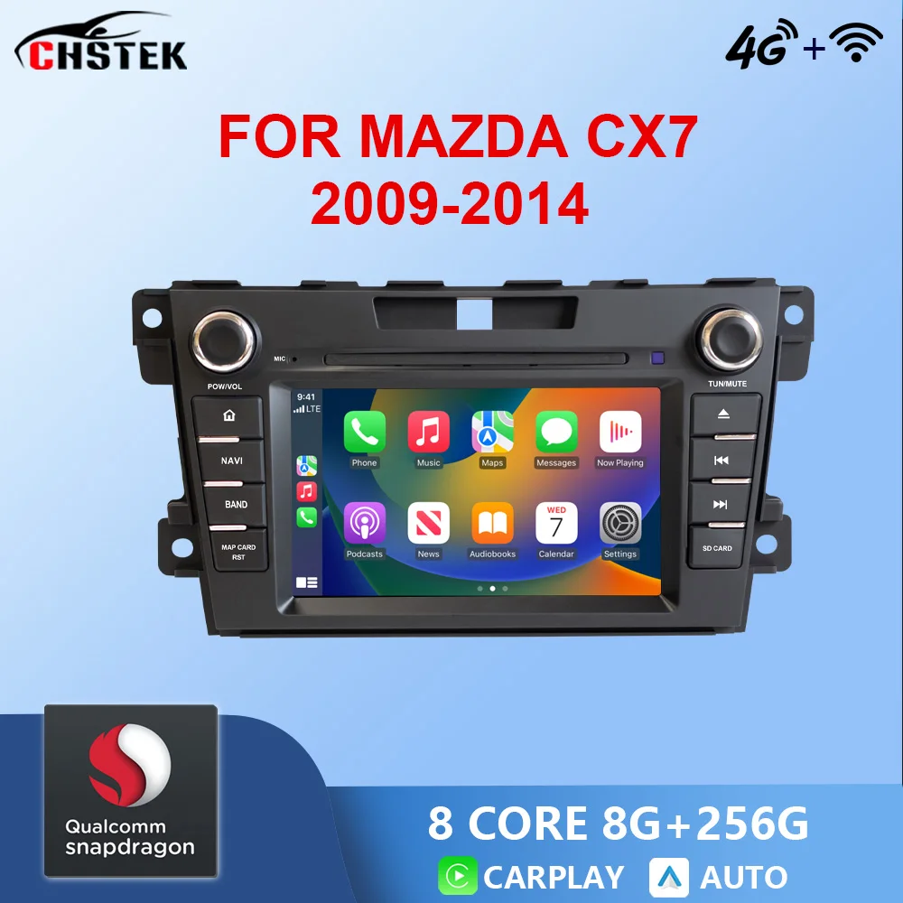 

CHSTEK Qualcomm 2 Din Car Radio 7" Android 13 For Mazda CX-7 2006-2012 Multimedia Auto Player Carplay WIFI 4G Bluetooth GPS DSP