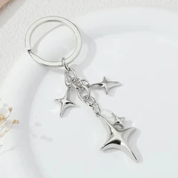 Creative Star Moon Keychain Y2k Style Metal Celestial Pendant Key Ring for Women Bag Charm Car Key Accessories Friendship Gift