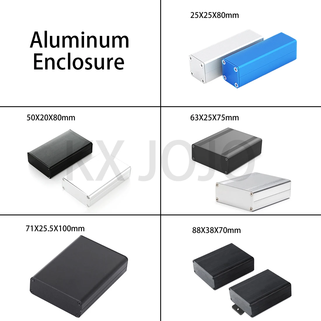 Aluminum Enclosure Split Silver/Black/Blue Waterproof Box Electronic Heigth 20-40mm 1pc