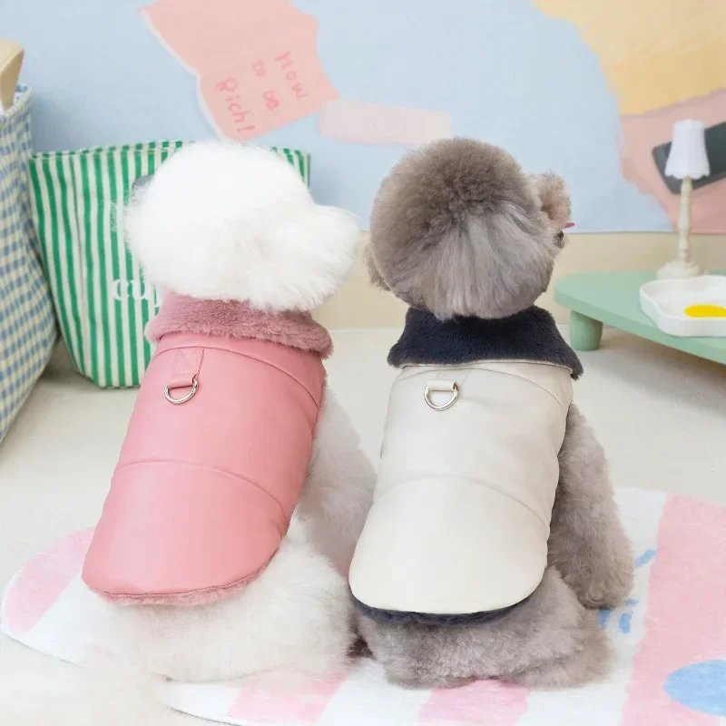 

Fur Collar Warm Pet Jacket Vest for Small Medium Dogs Cats Waterproof Coat Winter Chihuahua Maltese Clothes Pug Puppy Apparels