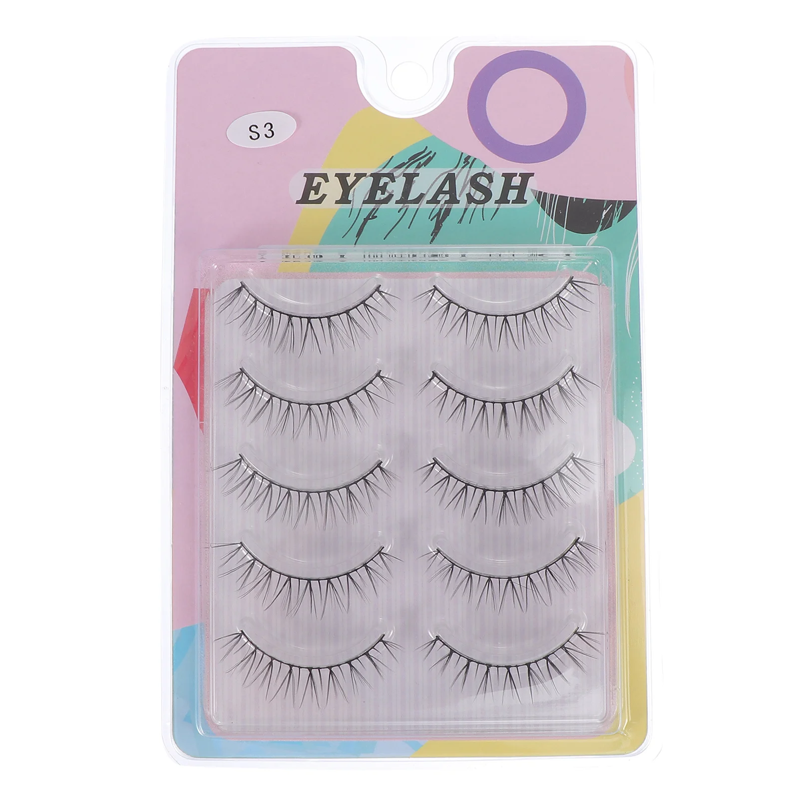 

5Pairs 3D Pointed Artificial Eyelashes Natural Curly Fake Lash Lightweight Durable Eye Makeup Tool