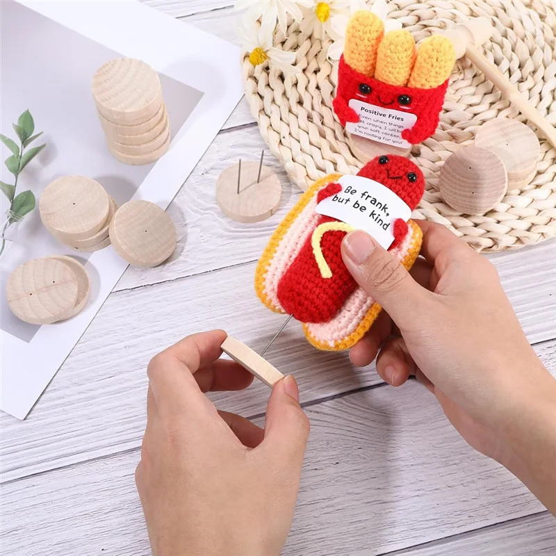 A05G-かぎ針編み人形スタンド木製人形スタンドポジティブかぎ針編み動物用、フィギュア人形ベースサポート用スタンドベース