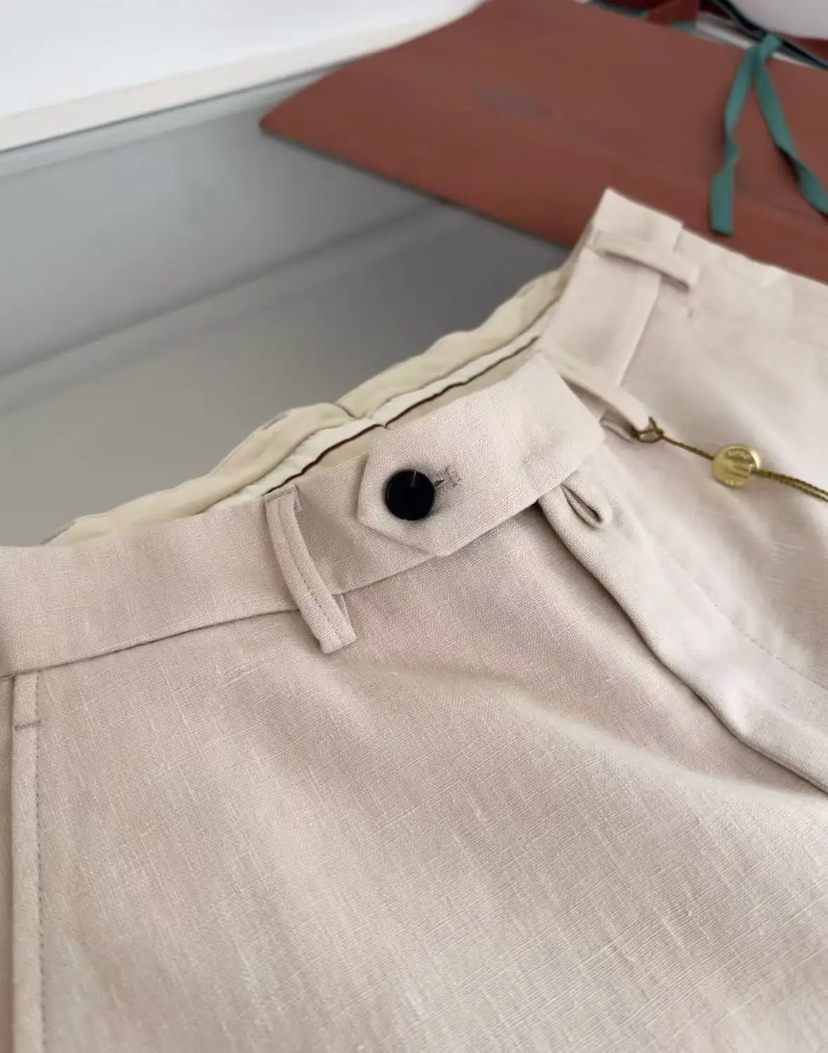 LP 25aw Italian linen straight slacks
