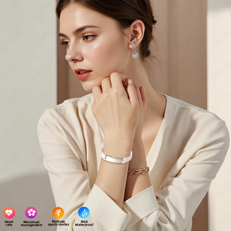 

Новый женский роскошный умный браслет без экрана со встроенным 24-часовым мониторингом сердечного ритма, уровня кислорода в крови и ВПЧ, умные часы в подарок для близких