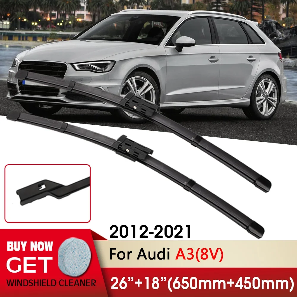 

Car Wiper RHD & LHD Front Wiper Blade 26"+18" For Audi A3 (8V) 2012-2021 Fit push button Windshield Windscreen Front Wipers